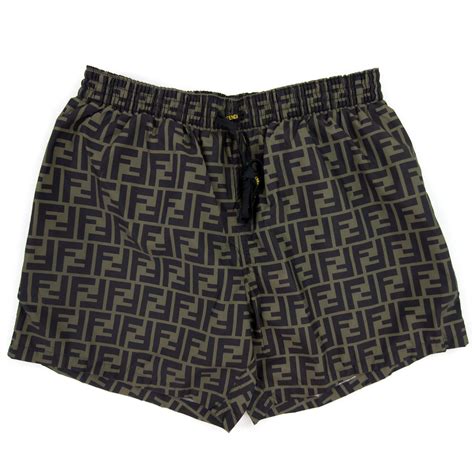 fendi brown fabric swim shorts|Fendi swim shorts water activated.